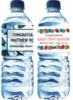 Custom water bottle labels for a graduation party. Graduation Party Favors