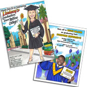 Graduation caricature invitations