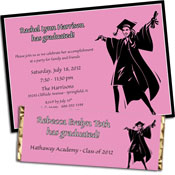 Grad for Her theme invitations and favors