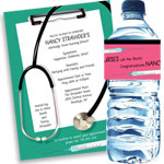 Graduation nursing theme invitations and party favors