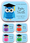 Owl theme mint and candy tins for graduation