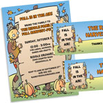 Fall havest party theme invitations and favors