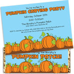 Fall pumpkins theme invitations and favors
