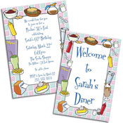 50s diner theme invitations