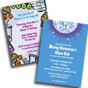 See all 70s theme invitations and favors