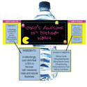80s theme water labels
