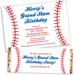 Baseball theme invitations and favors