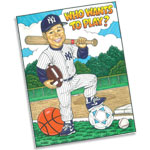 Baseball caricature theme invitations and favors