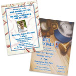 See all baseball theme invitations and favors