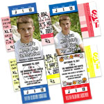 Sports theme tickets and pass invitations