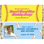 Baseball party theme candy bar wrappers