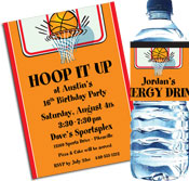 Basketball Hoops theme invitations and favors