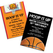 See all basketball theme invitations and favors