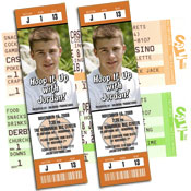 Basketball theme tickets and pass invitations