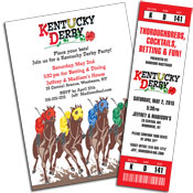 Kenutcky Derby party theme invitations and favors