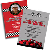 NASCAR and Racing theme invitations and favors