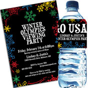 Winter Olympics Snow theme invitations and favors