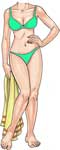 summer female bathing suit cutout