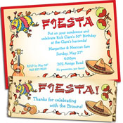 Fiesta theme invitations and party supplies