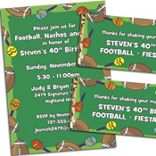 Football fiesta party invitations