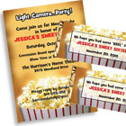 Popcorn theme invitations and favors