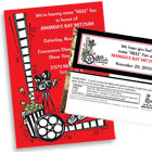 Movie reel theme invitations and favors