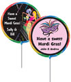 mardi gras theme party favor lollipops for a birthday party