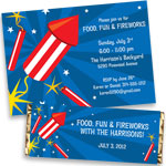 Patriotic fireworks invitations and favors