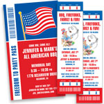 Patriotic ticket and pass invitations