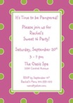personalized pink and green dots invitation