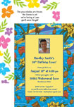 personalized luau birthday party invitation. luau theme party invitations