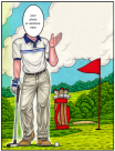 golf theme semi-custom caricature