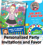 Kids Birthday Party Invitations and Favors