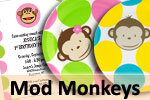 Mod Monkey theme boys and girls birthday party