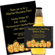 pumpkin theme invitations and party favors