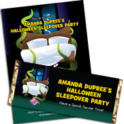 Halloween sleepover party invitations and party favors