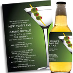New Year's Eve Martini Theme invtiations