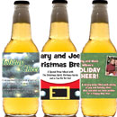 Christmas beer bottle labels