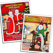 Christmas caricature invitations