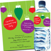 Ornaments theme invitation and party favors
