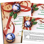 Christmas bell theme invitation and favors