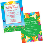 Spring theme invitations and favors