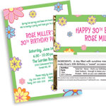 Summer Flower theme invitations and favors