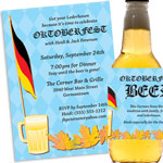 Oktoberfest party theme invitations and favors