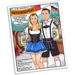 Oktoberfest theme semi custom caricature invitation