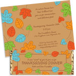 Fall Autumn leaves theme invitations and favors