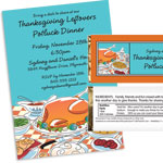 Thanksgiving potluck theme invitations and favors