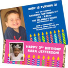 Birthday candles photo invitation and favors
