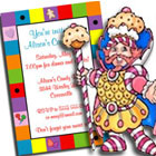 Candyland theme party invitations and favors
