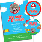 Mario Brothers theme photo invitations and party favors
